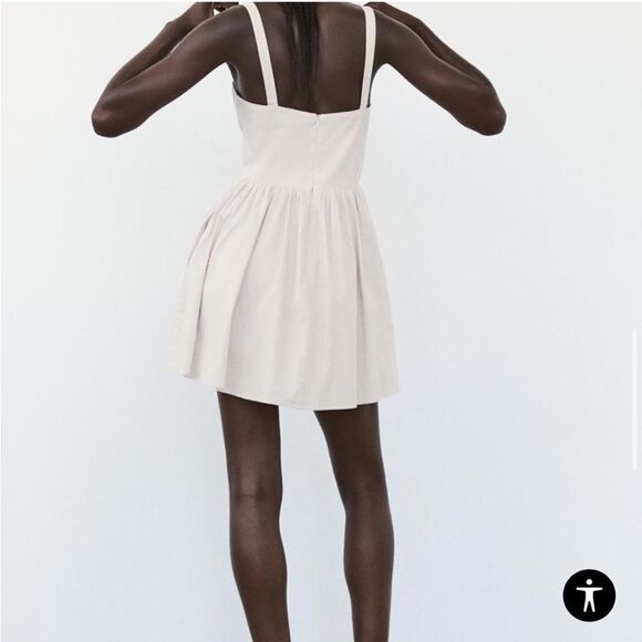 Zara GATHERED SHORT DRESS - Picture 4 of 7